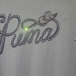Puma Cowboy Womens Graphic Ice Coffee T shirt.size Large Nwt